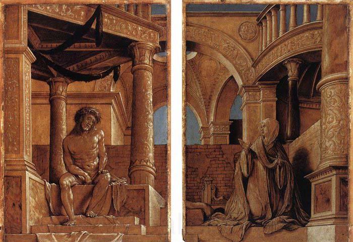 HOLBEIN, Hans the Younger Diptych with Christ and the Mater Dolorosa Spain oil painting art